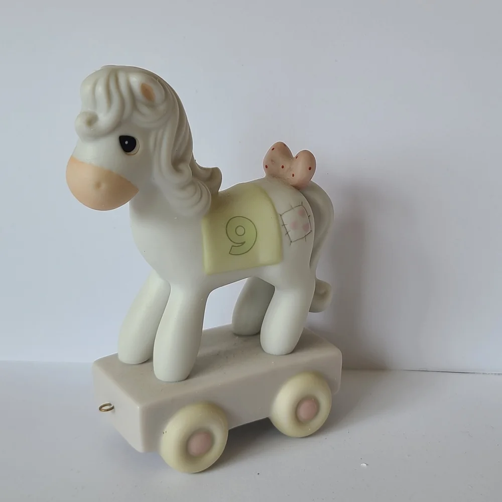 Vintage Precious Moments Birthday Train 9 Year Old Horse Collectible Figurine - Picture 12 of 14